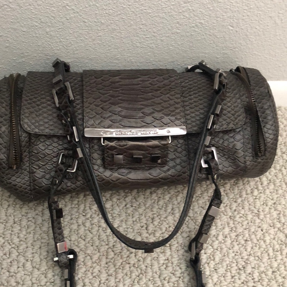 Charles David dark green olive purse